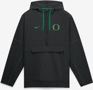 Nike Men's Nike Black Oregon Ducks 2026 Sideline Anorak Half-Zip Hooded Jacket