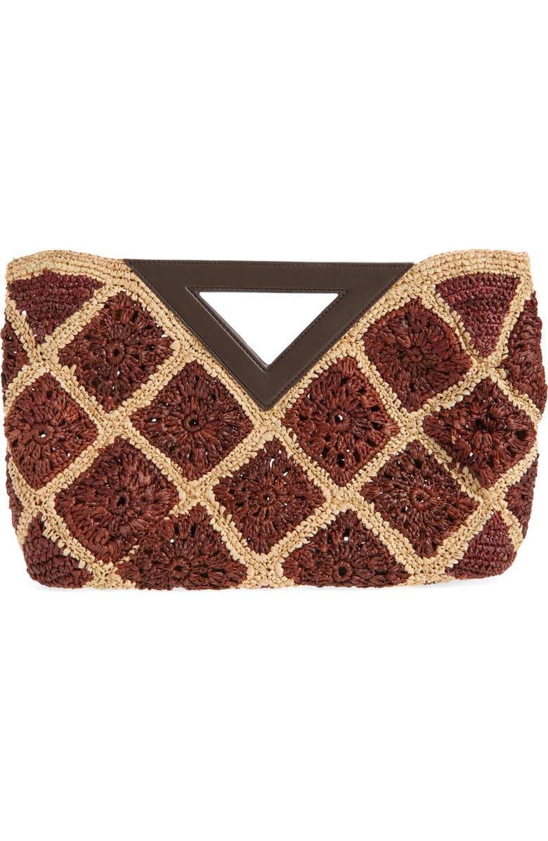 Veronica Beard Vesper Raffia Handbag, Alternate, color, Espresso Multi