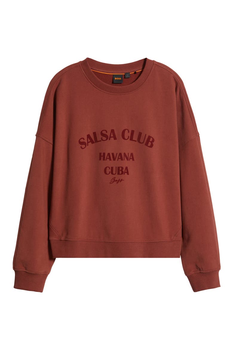 Ever Salsa Club Graphic Cotton Sweatshirt, Alternate, color, HENNA