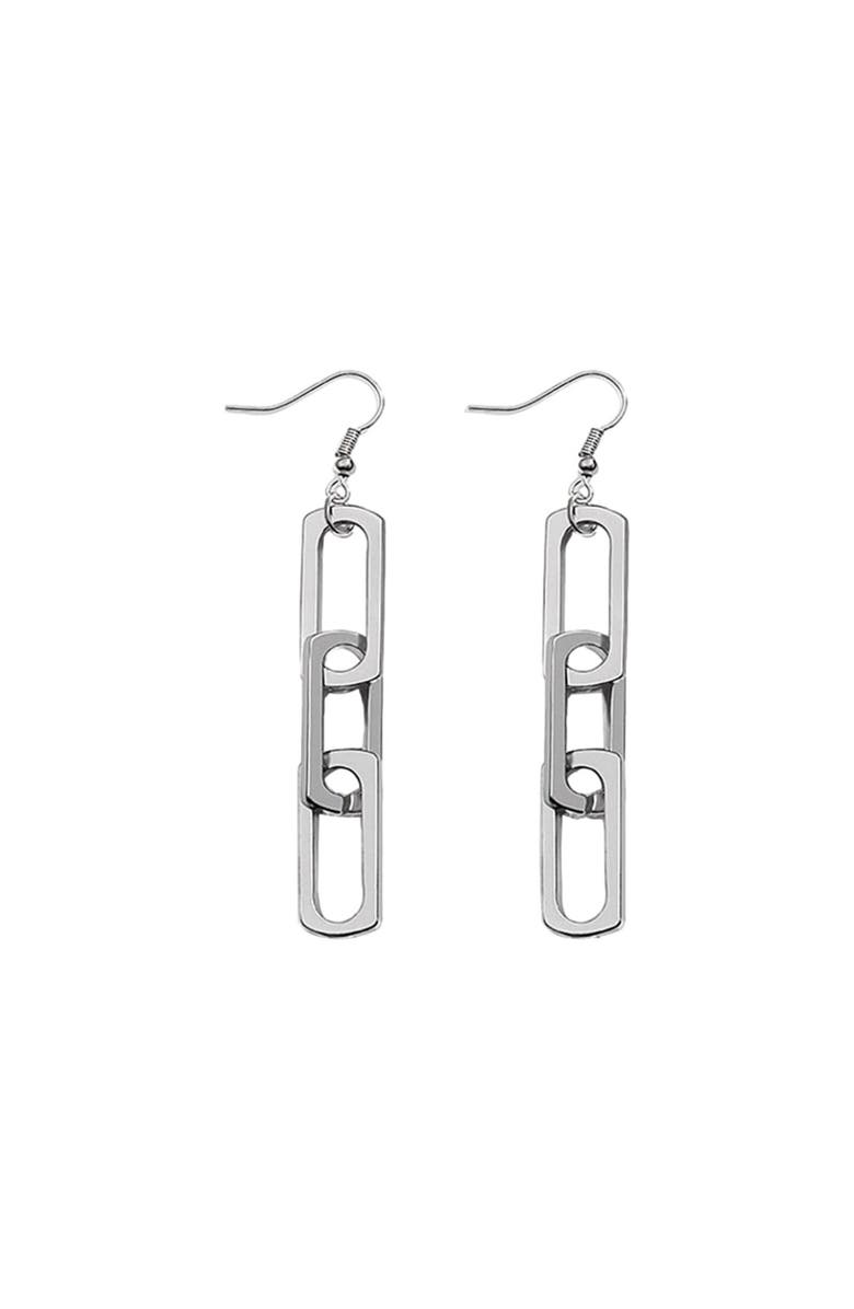 Hollywood Sensation Link Dangle Earrings, Main, color, Silver