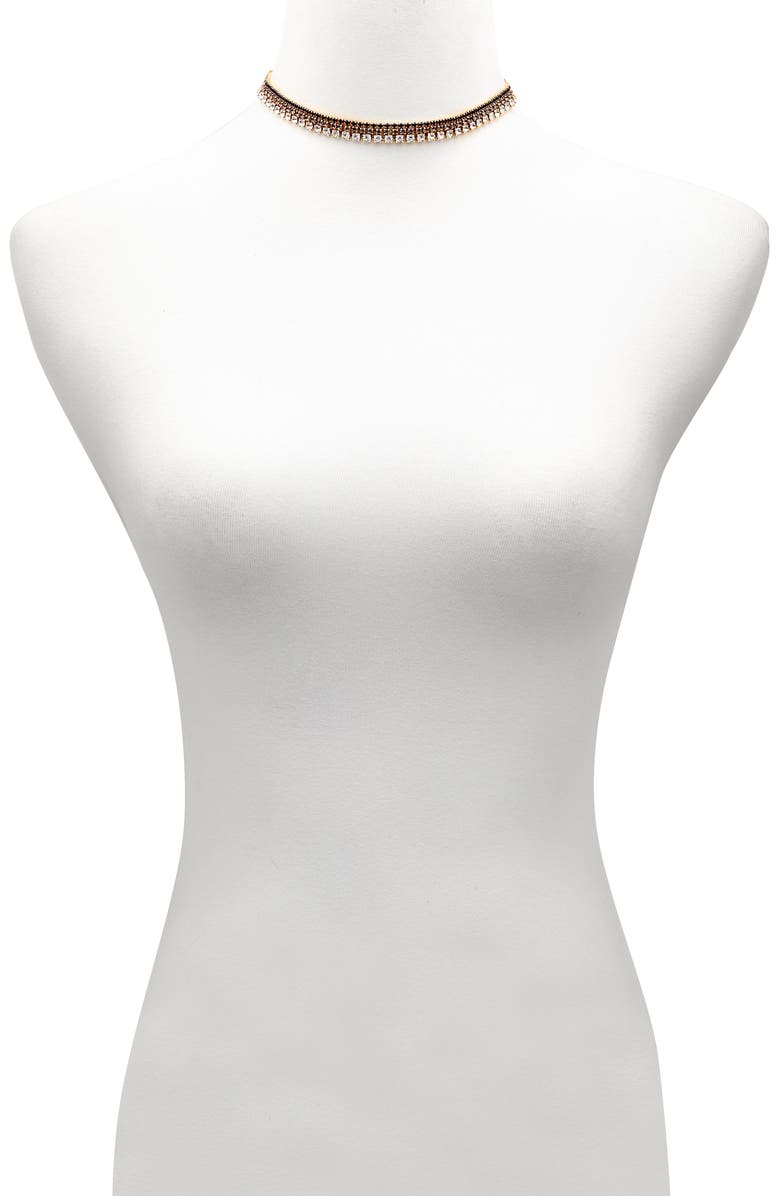 Vince Camuto Crystal Choker Necklace, Alternate, color, Gold Tone