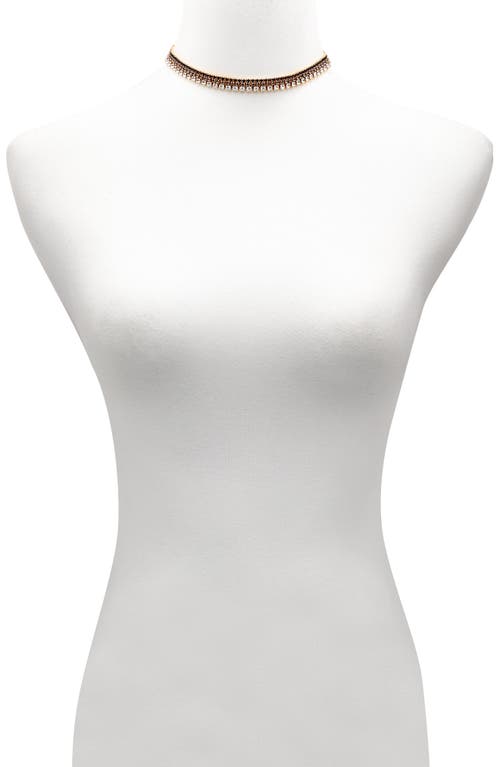 Vince Camuto Crystal Choker Necklace In Gold Tone