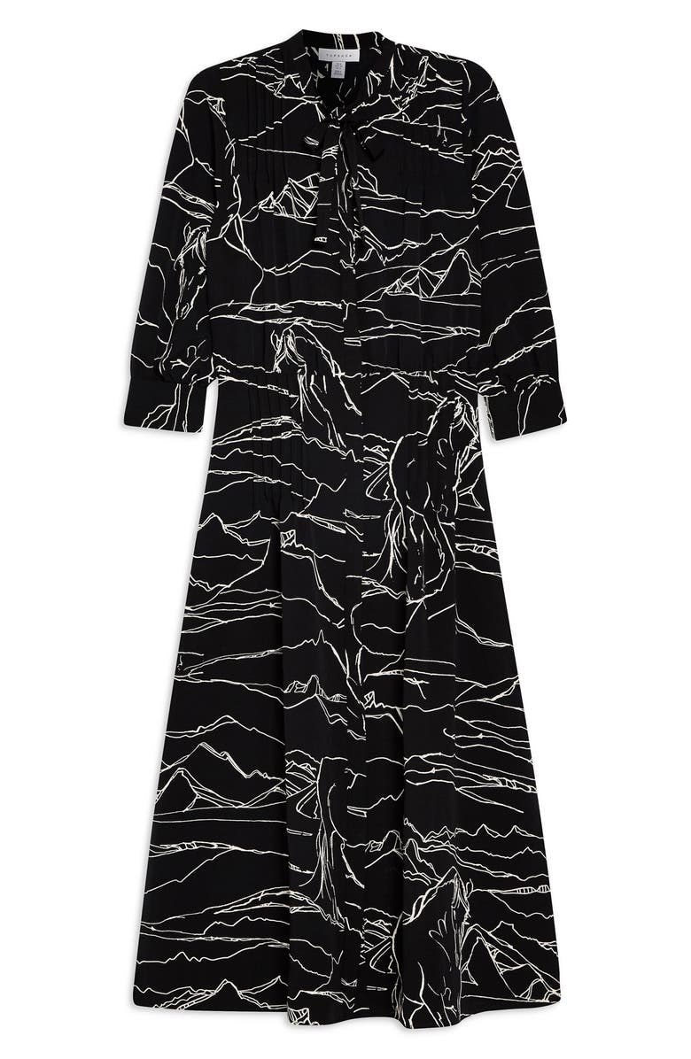 Topshop Horse Print Midi Dress, Alternate, color, 