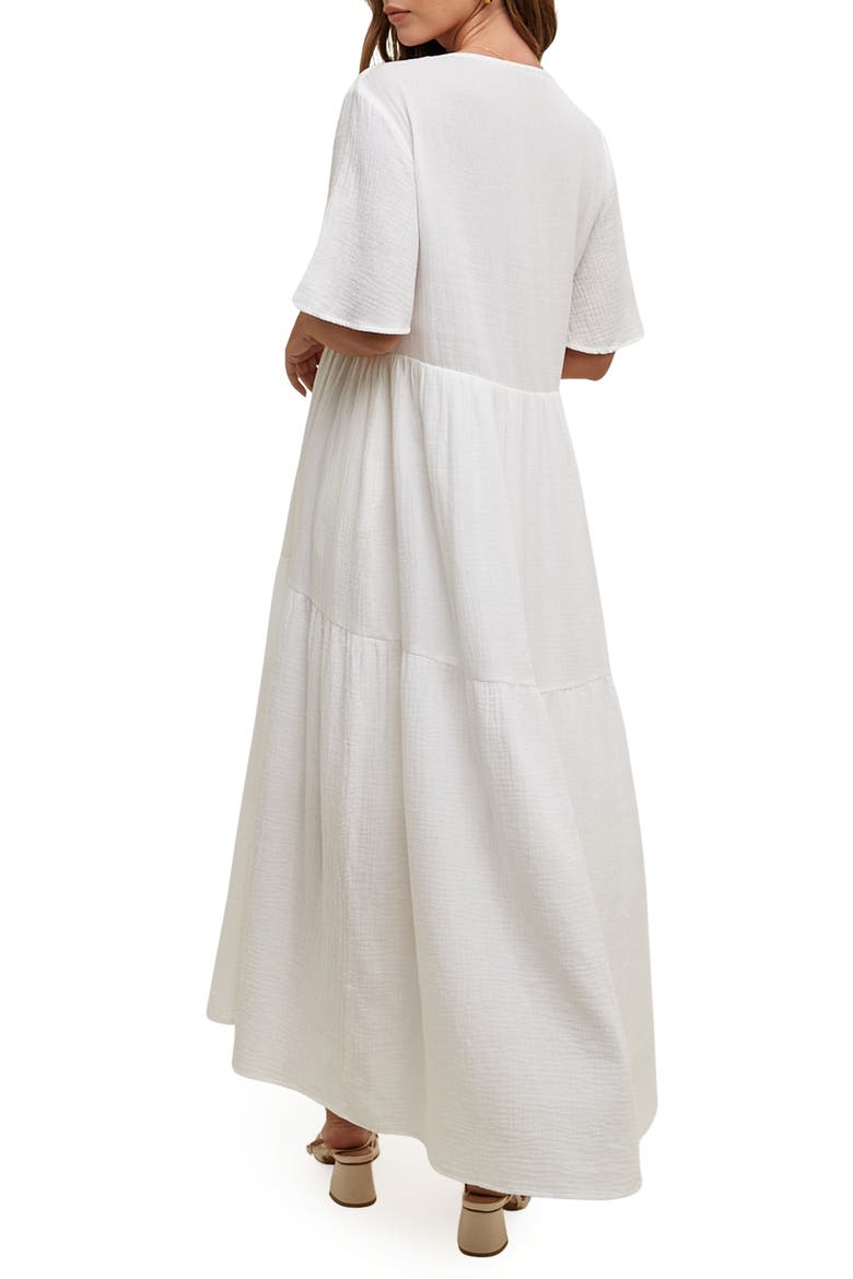 Cotton Gauze Maxi Dress, Alternate, color, WHITE