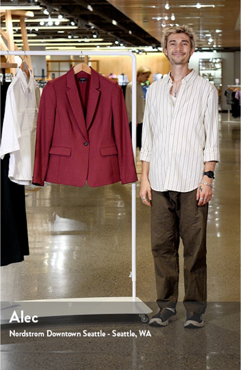 Herringbone One-Button Blazer, sales video thumbnail