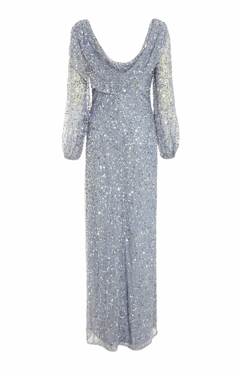 QUIZ Sequin cowl Front Maxi Dress, Alternate, color, Grey