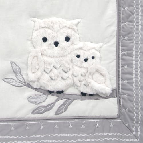 Lambs & Ivy Luna Celestial Owl 4-piece Nursery Baby Crib Bedding Set In Gray