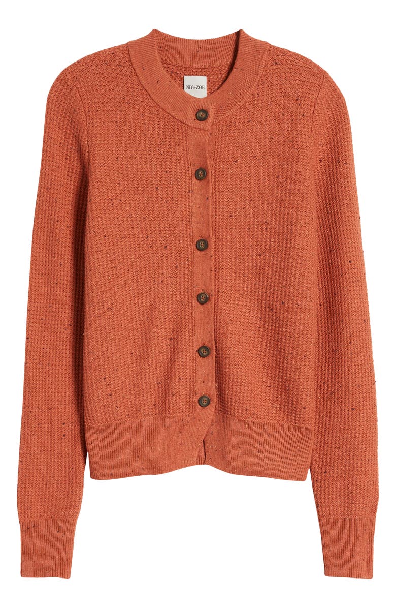 NIC+ZOE Vital Tweed Waffle Stitch Cardigan, Alternate, color, Spice Mix