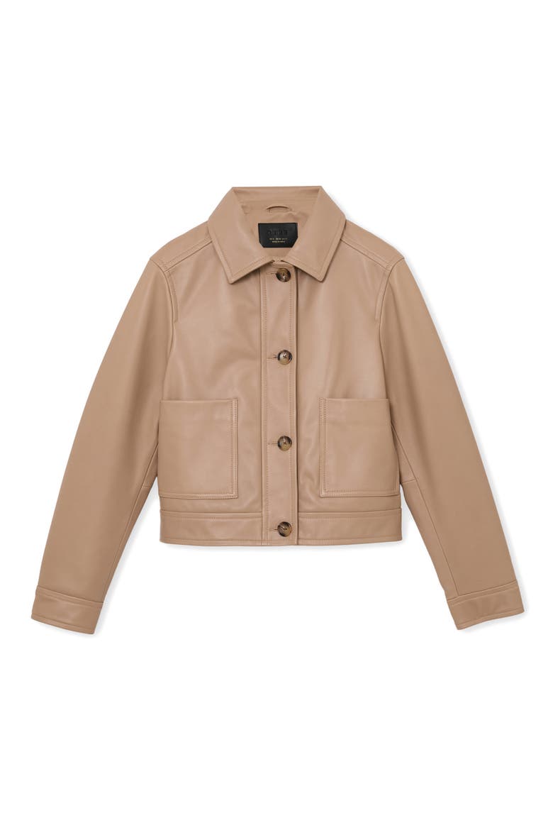 Sonny Leather Crop Jacket, Alternate, color, NEUTRAL