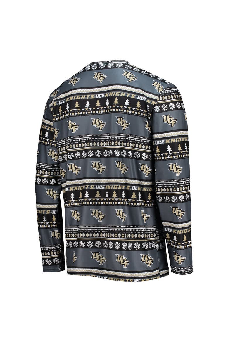 Men's Concepts Sport Charcoal UCF Knights Ugly Sweater Long Sleeve T-Shirt and Pants Sleep Set, Alternate, color, Charcoal