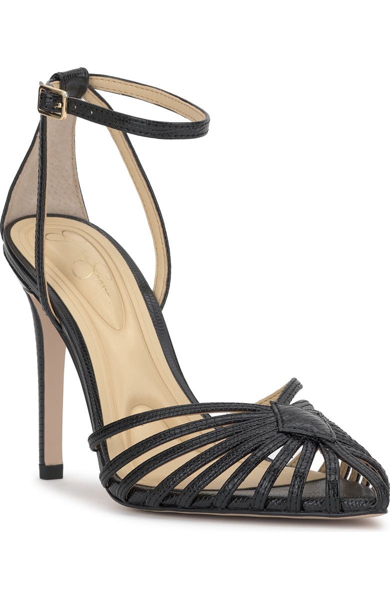 Jessica Simpson Paveri Ankle Strap Pointed Toe Pump, Main, color, Black