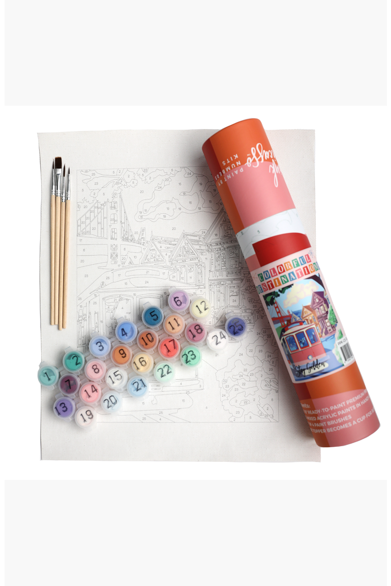 San Francisco Paint by Numbers Kit, Alternate, color, Multicolor