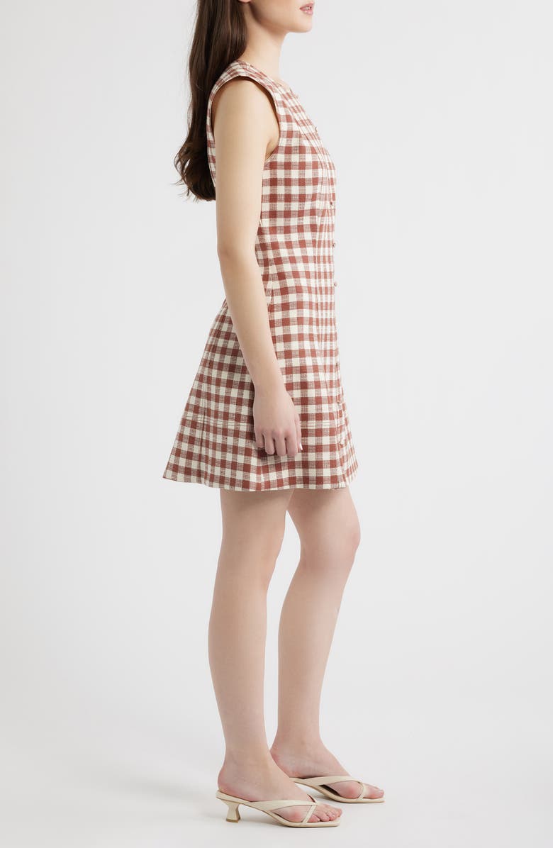 Hill House Home The Angie Check Sleeveless Fit & Flare Minidress, Alternate, color, Rust Gingham