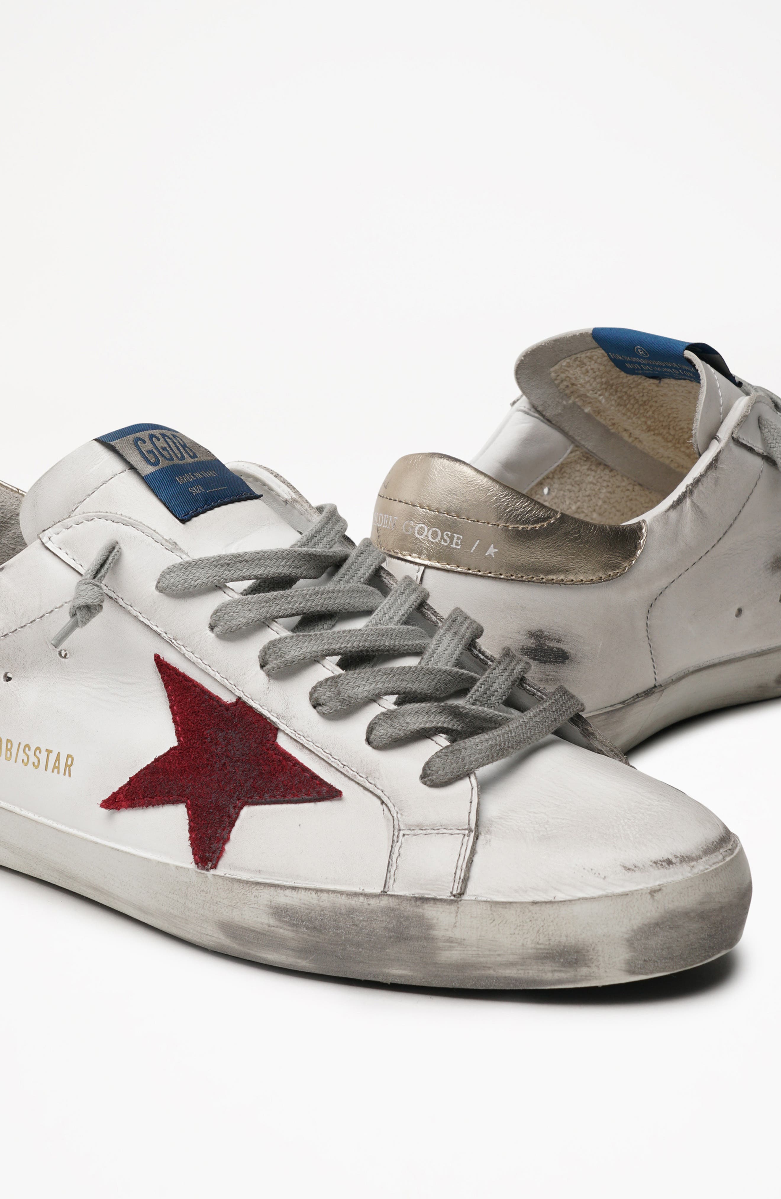 Super Star Sneaker (Nordstrom Exclusive), Alternate, color, WHITE/ DARK RED/ PLATINUM