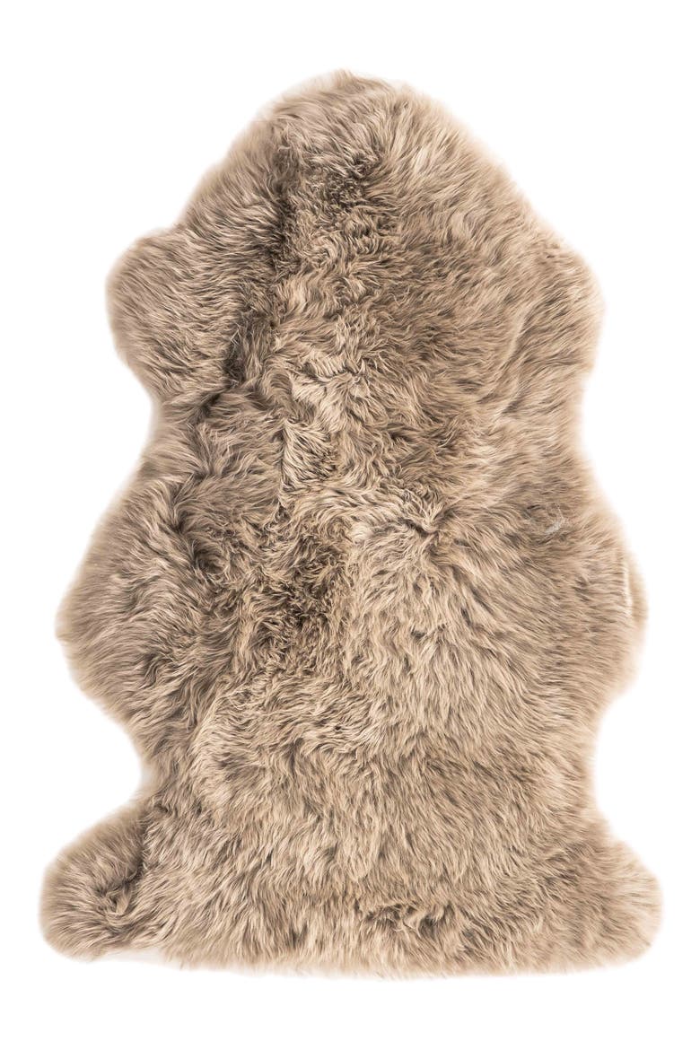 Milan Genuine Sheepskin Shearling Throw 24" x 36" - Vole, Main, color, VOLE