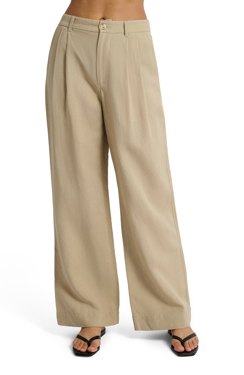 Onia Air Linen Pleated Trouser, Alternate, color, 