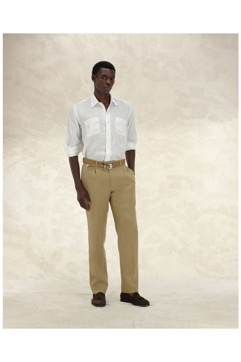 Work Linen Shirt, Alternate, color, WHITE