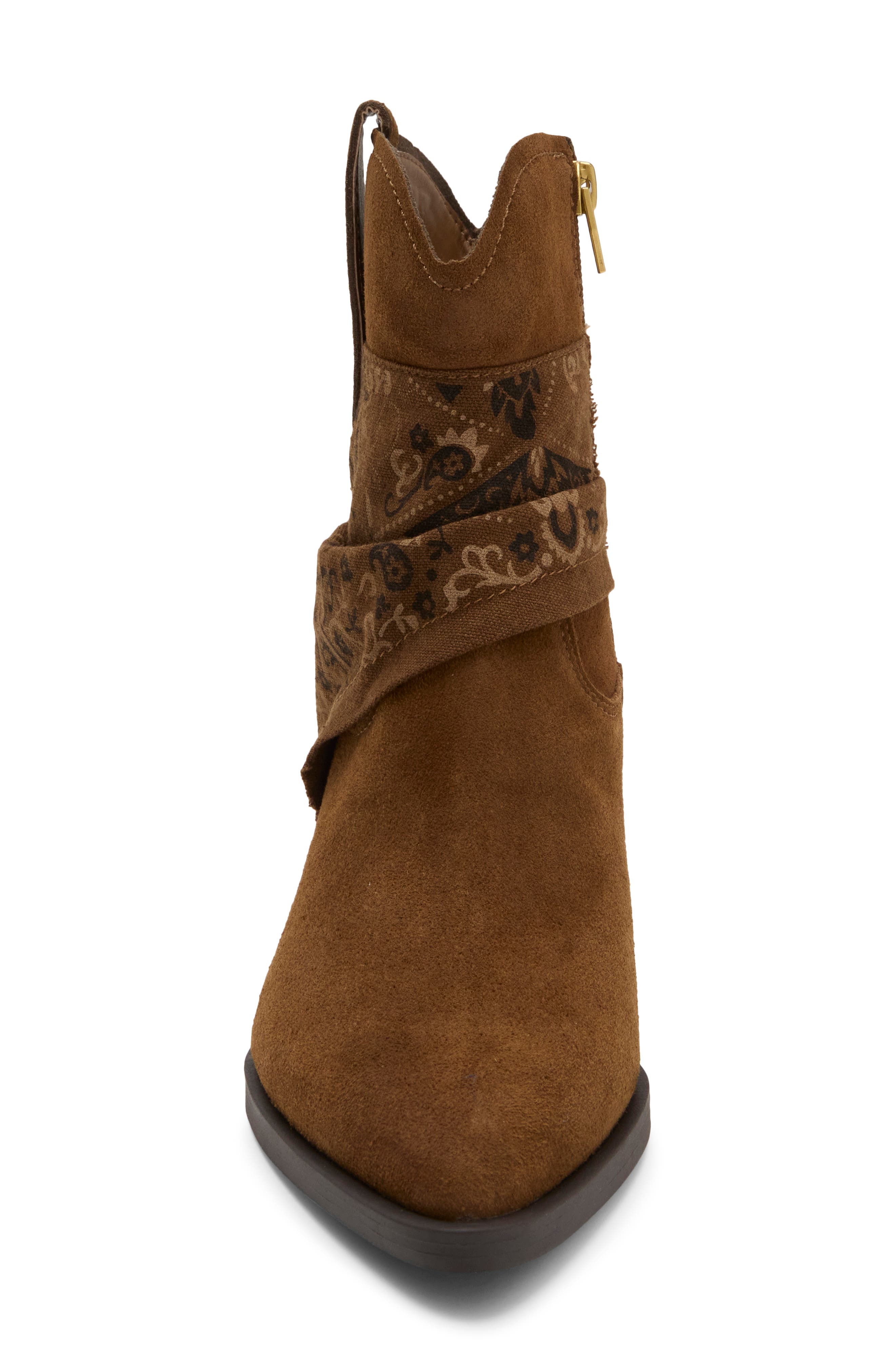 Mahari Leather Bootie, Alternate, color, COCOA SUEDE