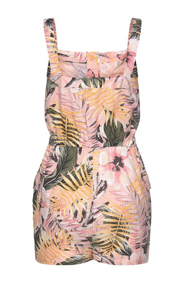 LASCANA Women's Patterned Button Detail Romper, Alternate, color, Multi Print