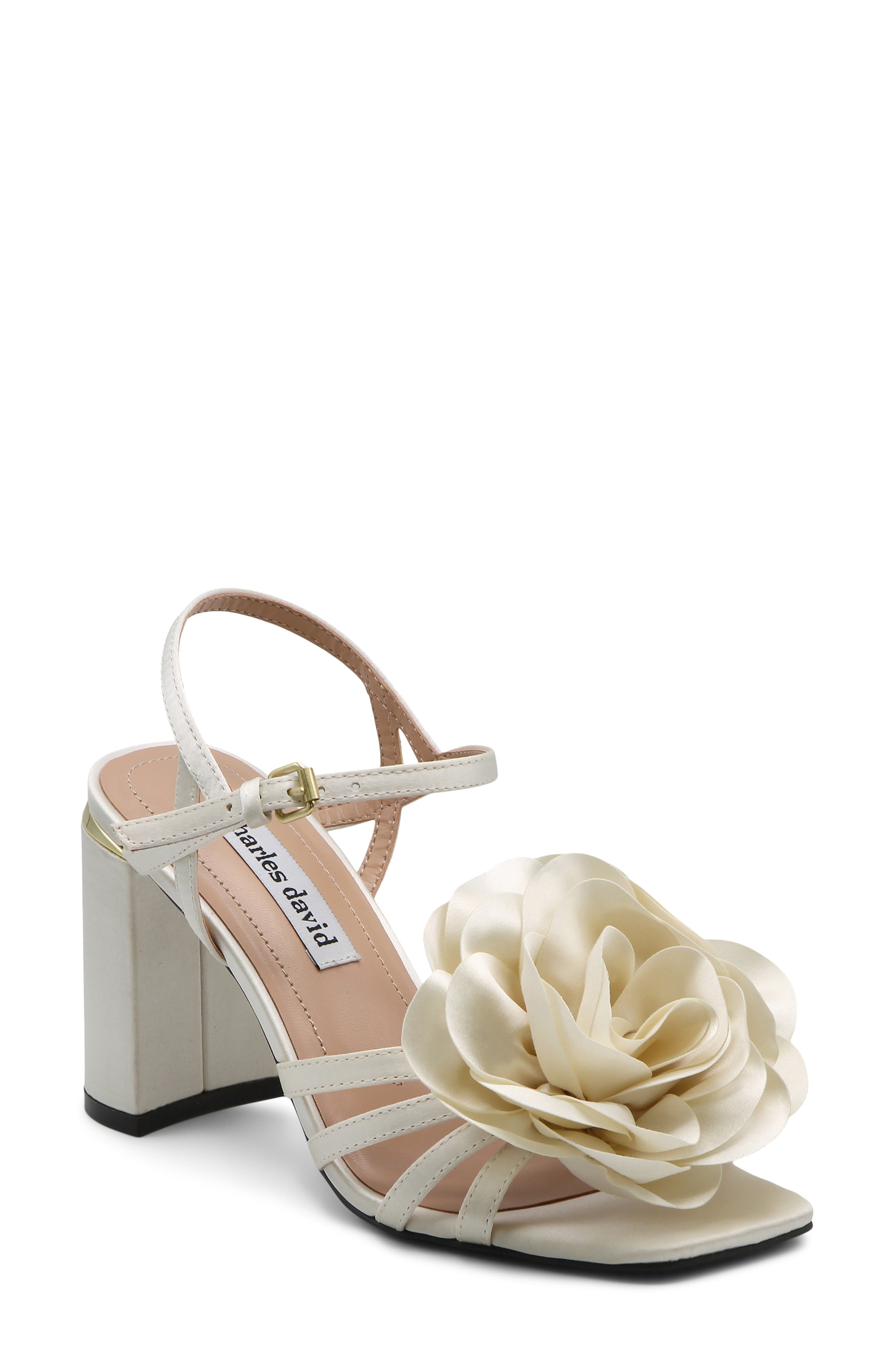 Charles David Restless Ankle Strap Sandal, Main, color, Ivory Satin