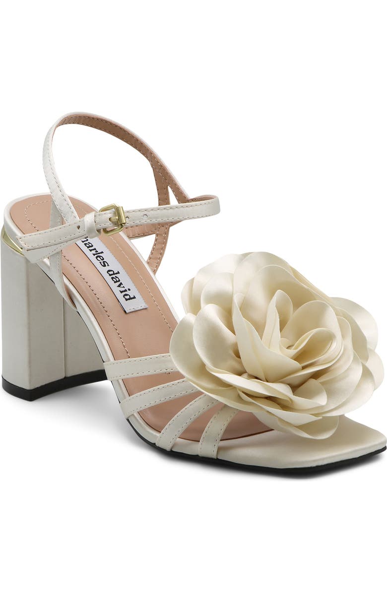 Charles David Restless Ankle Strap Sandal, Main, color, Ivory Satin