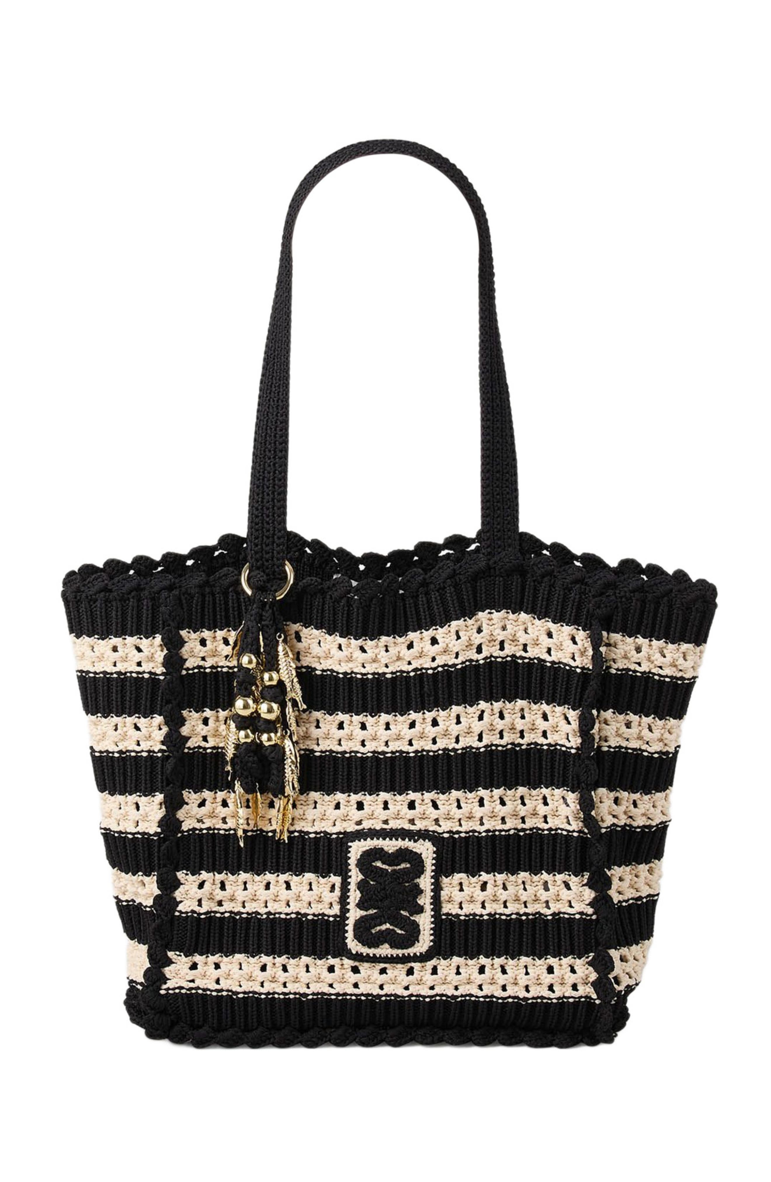SANDRO Two-tone crochet bag, Main, color, 