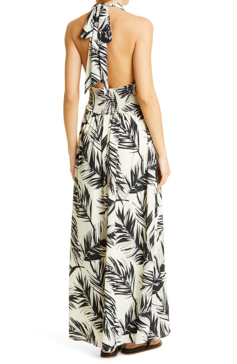 Toccin Palm Print Maxi Dress, Alternate, color,