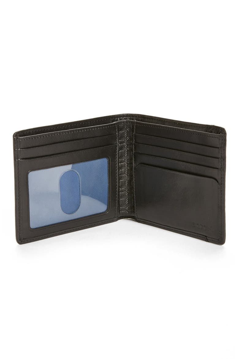Collins Calfskin Billfold, Alternate, color, BLACK/ BLUE