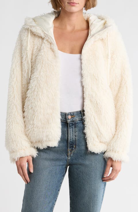 Teddy Faux Shearling Hooded Jacket