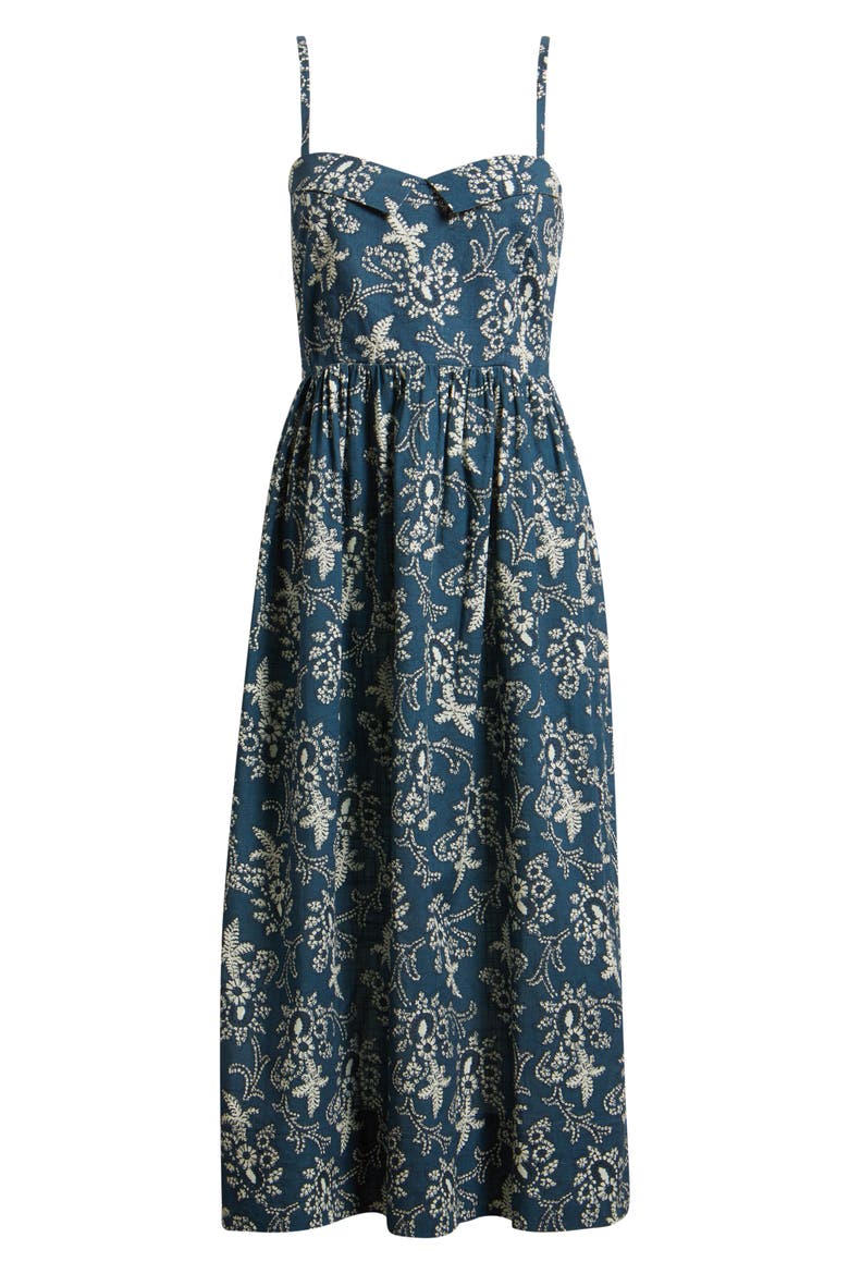 The Verse Cotton Midi Dress, Alternate, color, INDIGO BANDANA