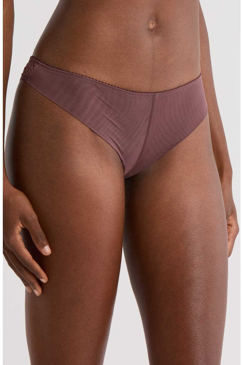 Embleme Lace Tanga Thong, Alternate, color, BYZANTINE