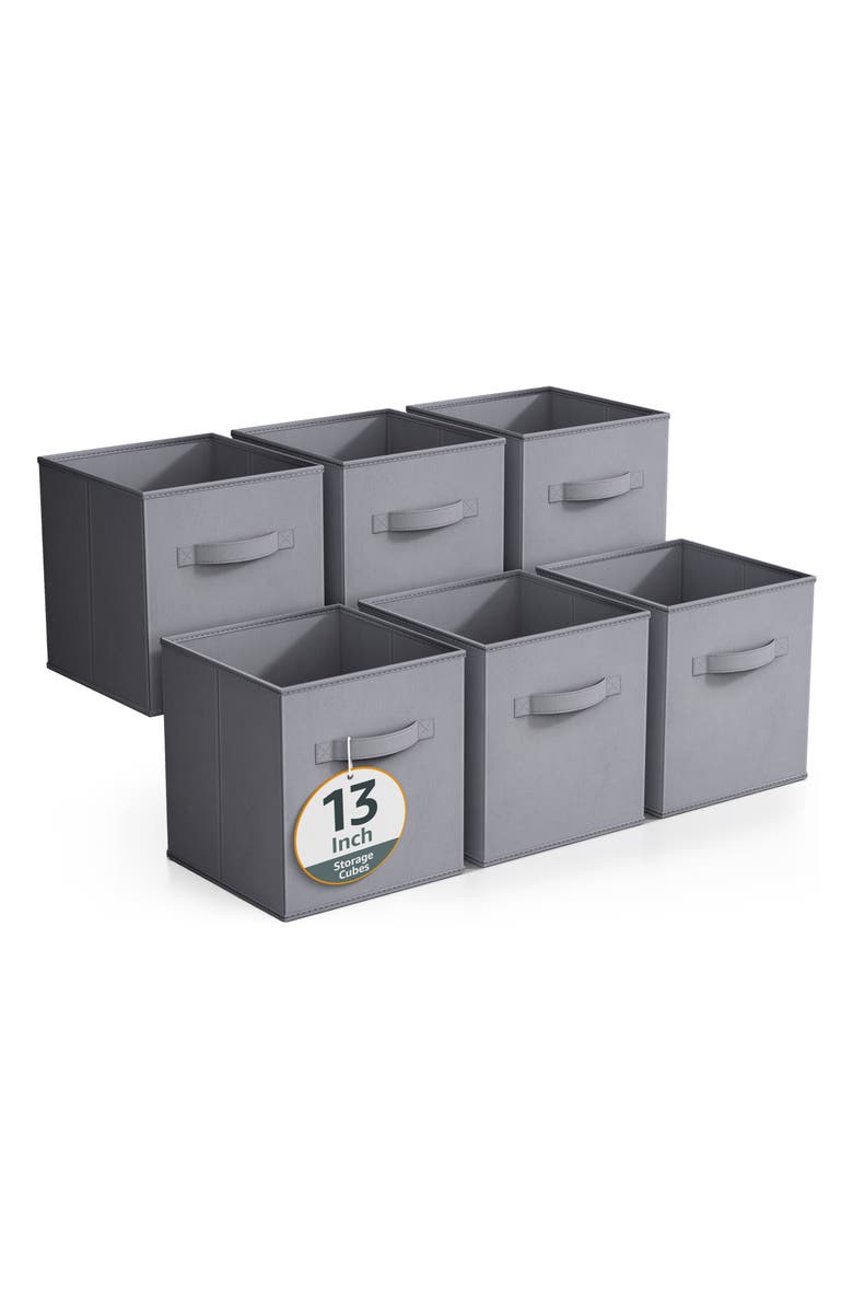 SORBUS 6-Pack Collapsible Storage Cube, Main, color, Gray