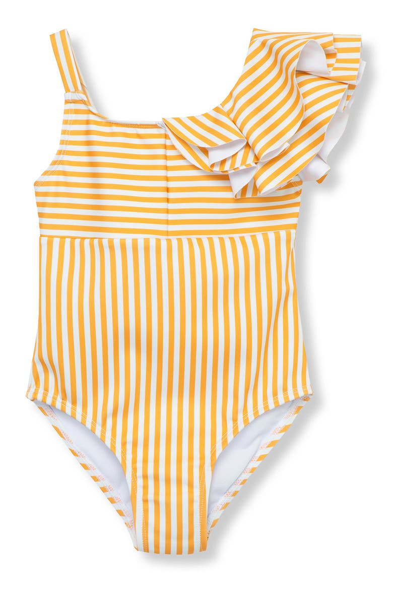 Kids' Rumba Glow One-Shoulder One-Piece Swimsuit, Main, color, ORANGE