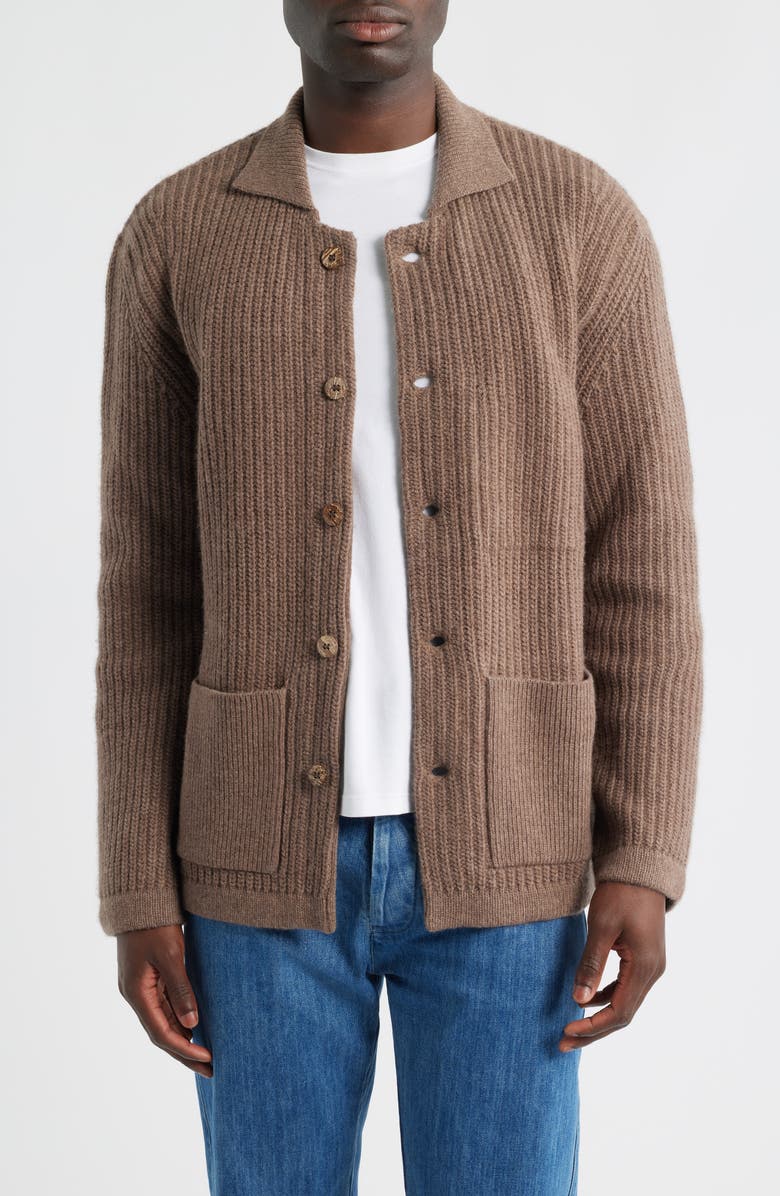 ALEX CRANE Kite Merino Wool Cardigan, Main, color, Coffee