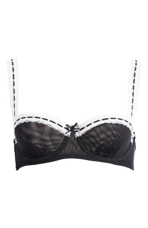 Free People So Sweet Underwire Balconette Bra in Black Combo at Nordstrom, Size 36C