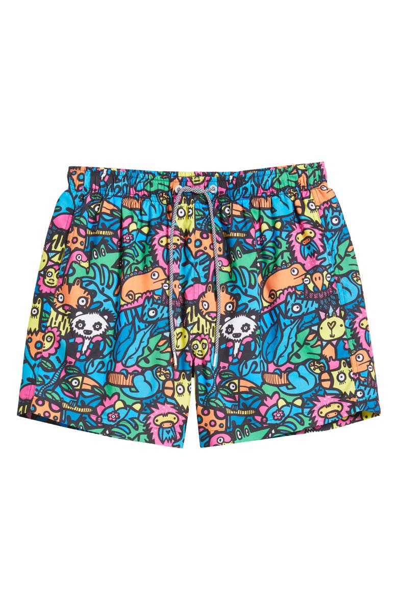 Boardies Munday Jungle Mid Length Swim Trunks, Alternate, color, Multi