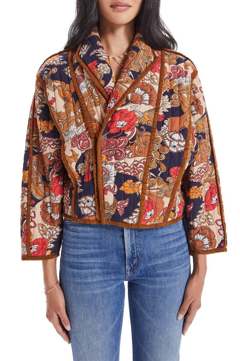 The Big Time Bond Quilted Cotton Jacket, Main, color, FLOWERS IN HER HAIR