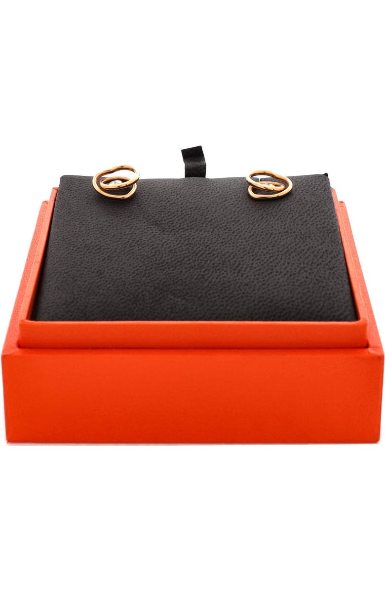 Pre-Owned Hermes Vertige Coeur Stud Earrings 18K Rose Gold with Diamond TPM, Alternate, color, Rose Gold