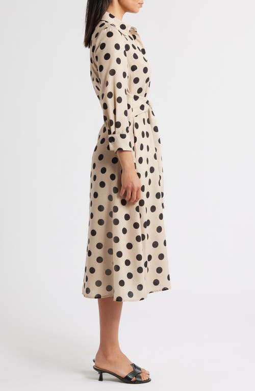 Julia Jordan Long Sleeve Button-up Midi Dress In Multi