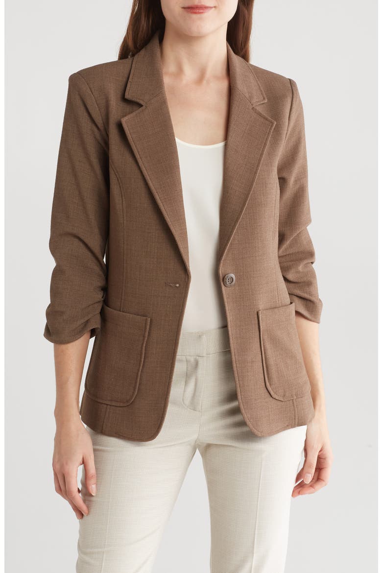 One-Button Blazer, Main, color, BARK
