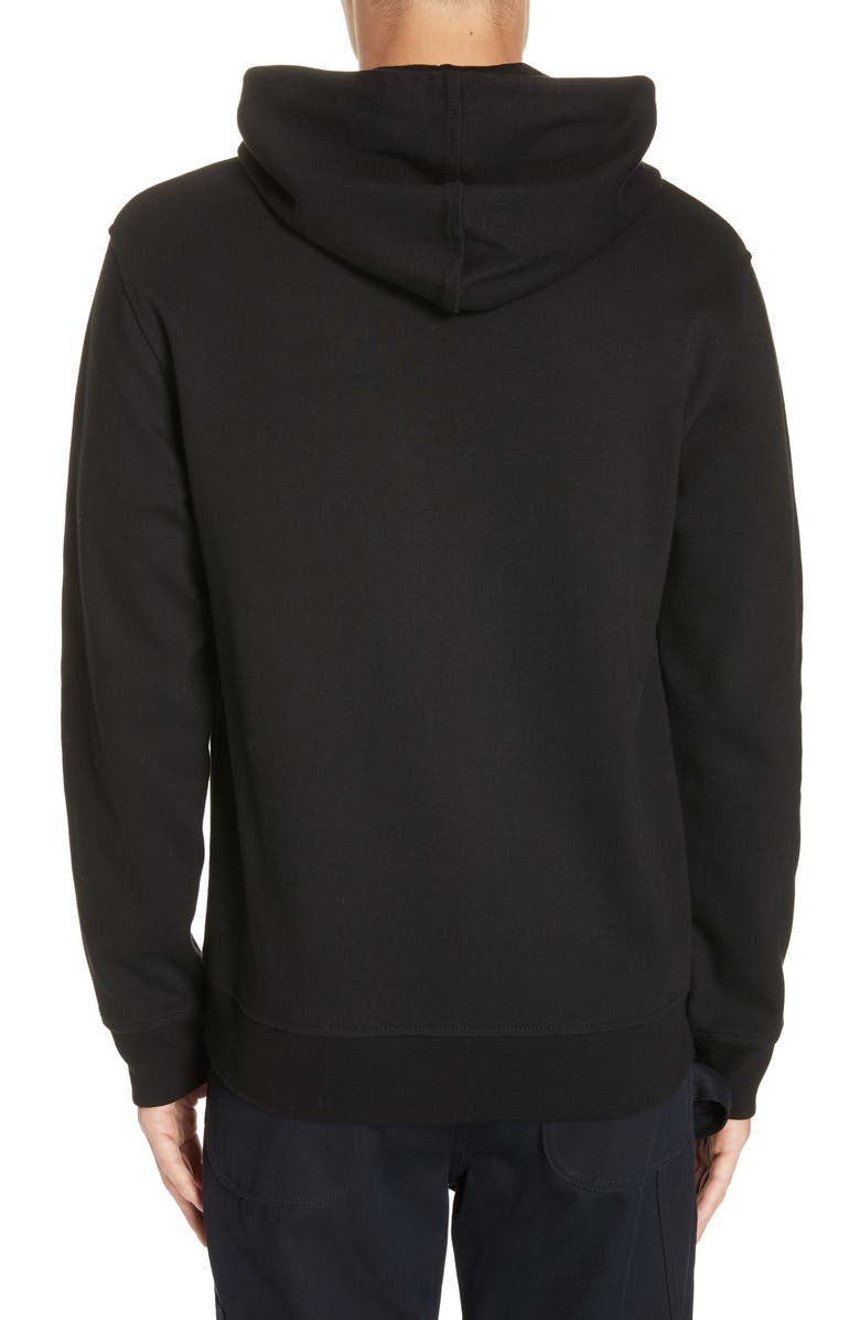 A.P.C. Logo Stripe Hooded Sweatshirt, Alternate, color, 