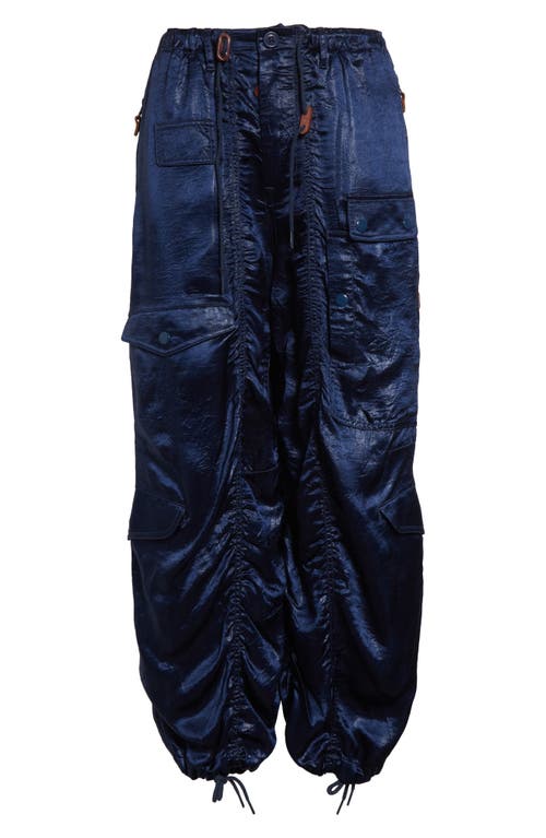 Shop R13 Multipocket Crop Balloon Pants In Navy