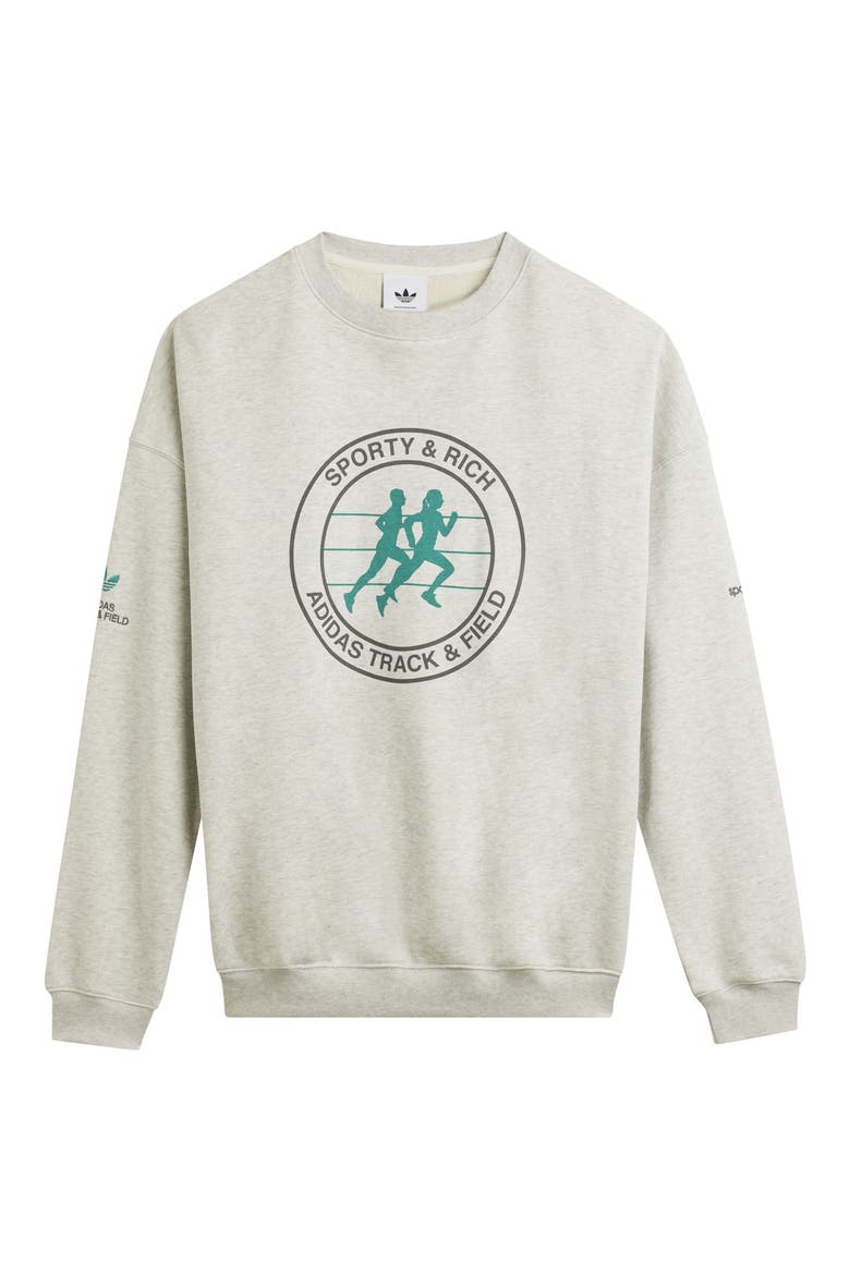 x Sporty & Rich Logo Graphic Sweatshirt, Alternate, color, LIGHT GREY HEATHER