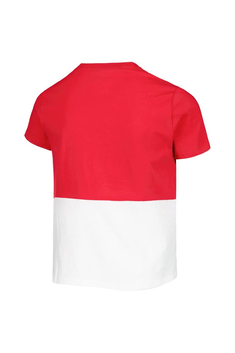 Girls Youth League Collegiate Wear Scarlet/White Nebraska Huskers Colorblocked T-Shirt, Alternate, color, Scarlet