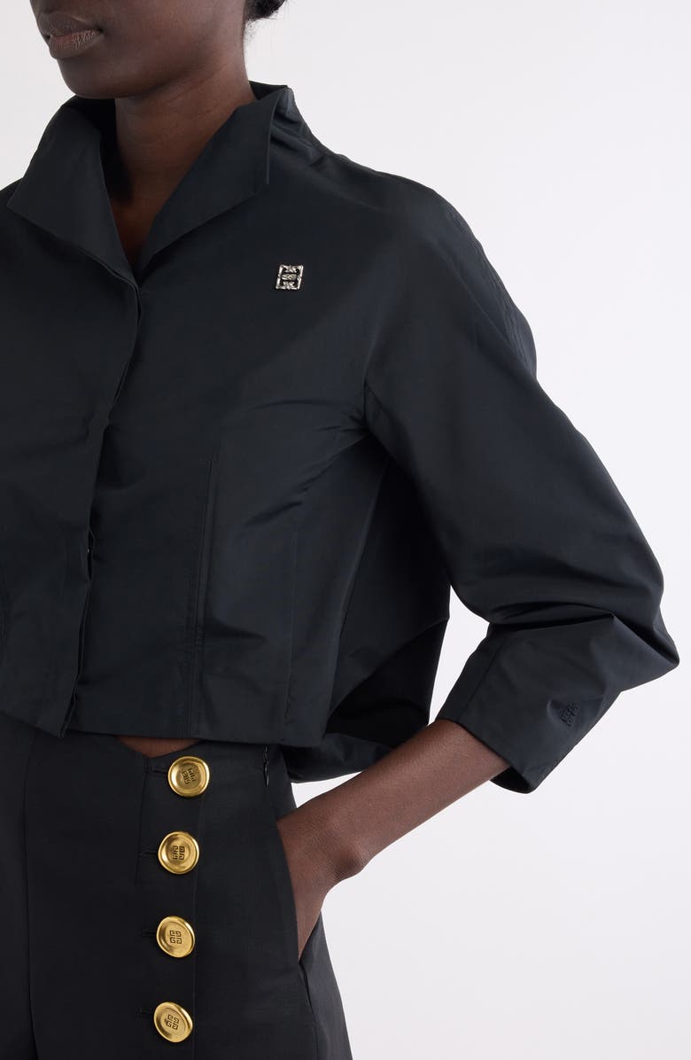 Givenchy Crop Button-Up Shirt, Alternate, color, 