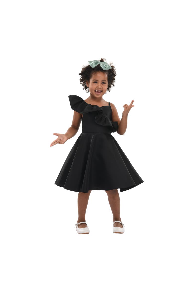 Riviera Off Shoulder Ruffle Dress, Alternate, color, Black
