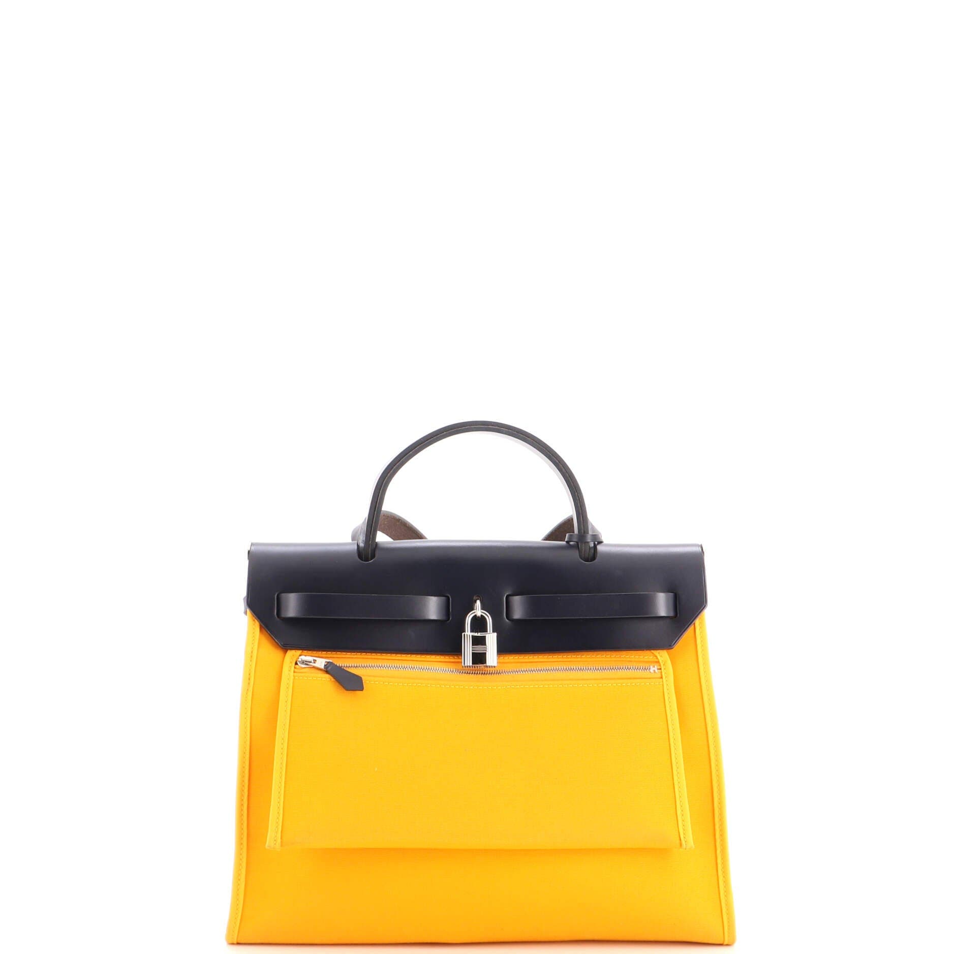 Herbag Zip Verso Leather and Toile 31, Alternate, color, Yellow