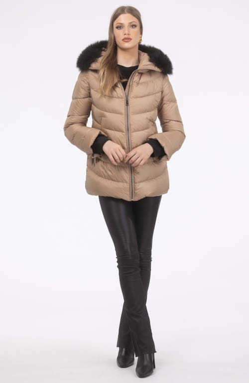 Gorski Apres-ski Jacket With Detachable Toscana Hood Trim In Brown