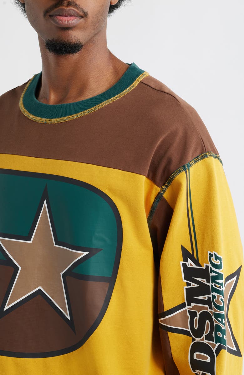 DIET STARTS MONDAY Supercross Long Sleeve Cotton Graphic T-Shirt, Alternate, color, Brown/Yellow