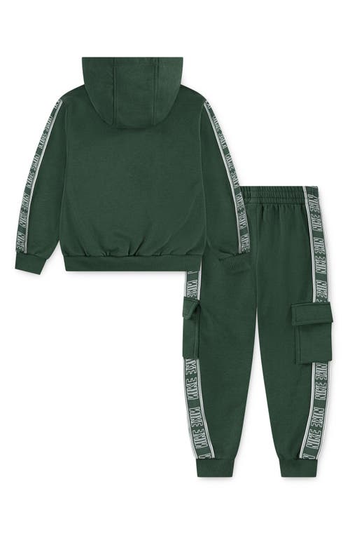Nike Kids' Logo Taping Hoodie & Cargo Joggers Set In Green